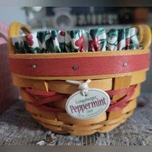 Longaberger Tree Trimming Peppermint Basket 1999 W Box